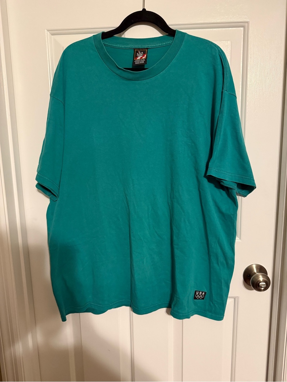 Vintage USA Olympics T Shirt Mens XXL Teal Green JCPenney Made in USA
